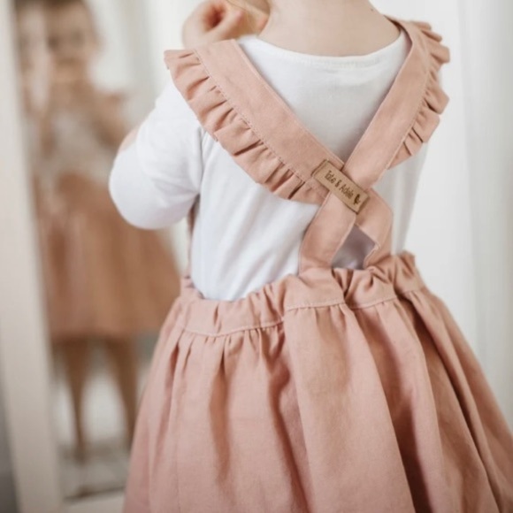 Tate & Adele Harlow Pinafore Dress, Mustard - Picture 7 of 7